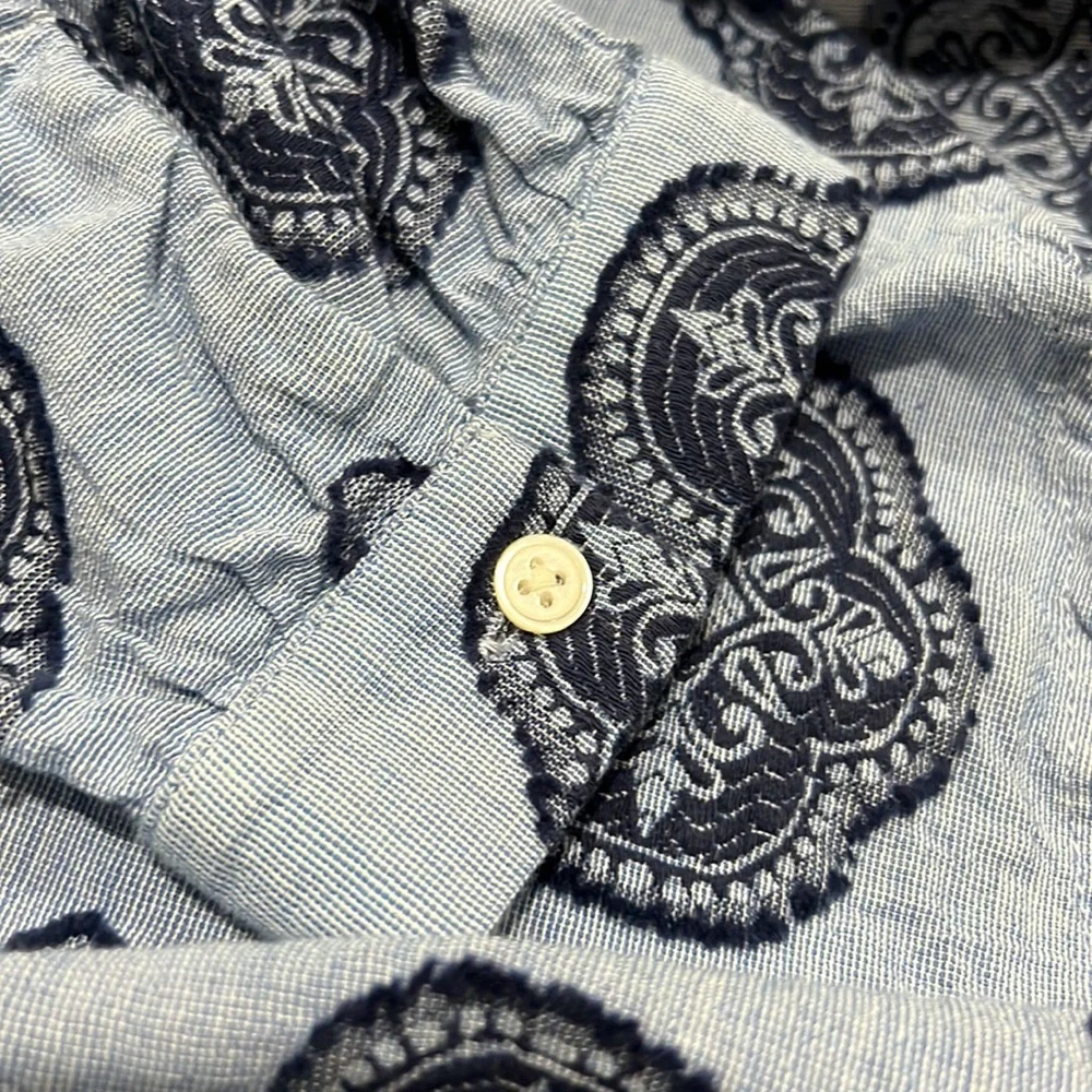 Blue patterned button down - Picture 4 of 4